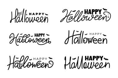 Mutlu Cadılar Bayramı mektupları, vektör yazı. El yazısı Cadılar Bayramı tipografisi.