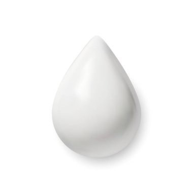 Vektör 3 boyutlu beyaz su damlası. Gerçekçi 3D model.