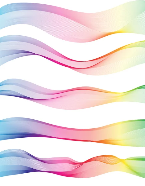 Collection of colorful wave Abstract ribbon background vector. — Stock Vector