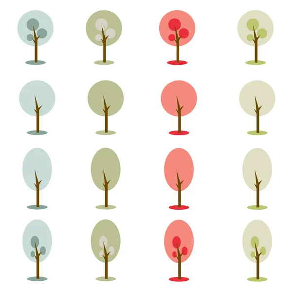 Vektor enkel jorden ton färg med träd. — Stock vektor