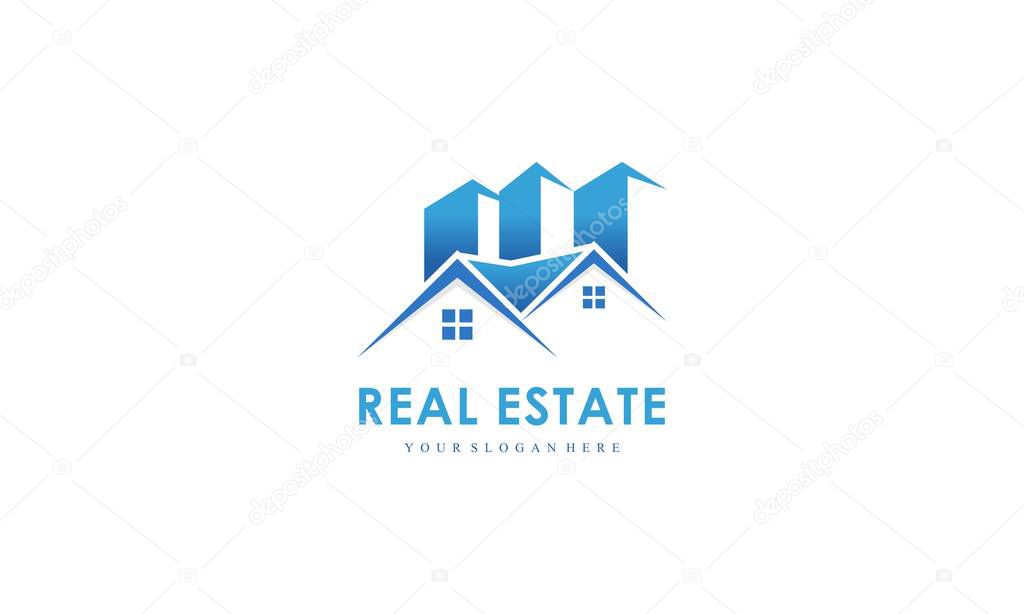 Modern Real Estate Logo Design with Building Silhouette