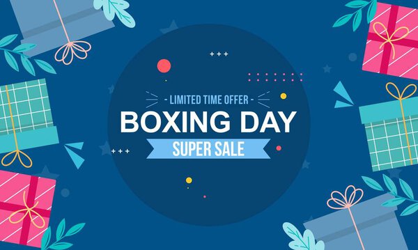 День бокса Продажа баннеров Иллюстрация праздничные скидки и дизайн продвижения по магазинам
