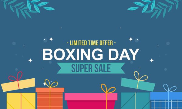 День бокса Продажа баннеров Иллюстрация праздничные скидки и дизайн продвижения по магазинам