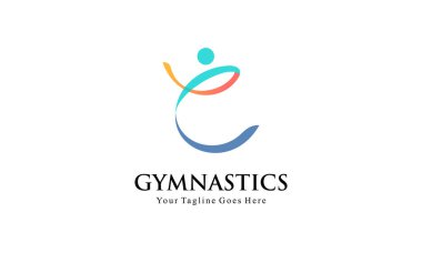 Soyut Fitness ve Jimnastik Logosu - Aerobik, Dans ve Spor Markası İçin Dinamik İnsan Figürü