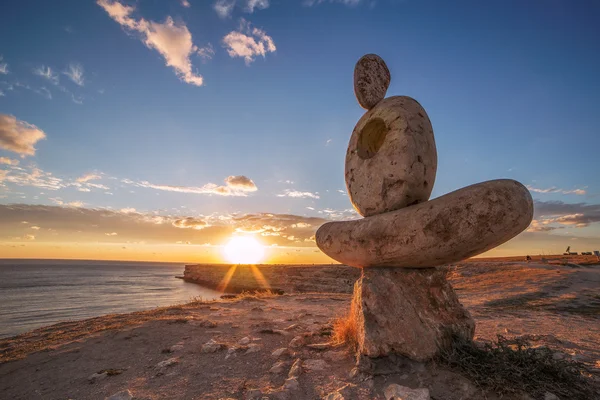 Coucher de soleil sur la côte de Crimée — Photo