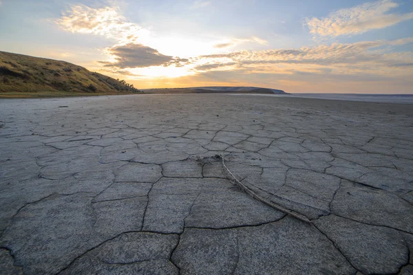 salt dry lake sunset