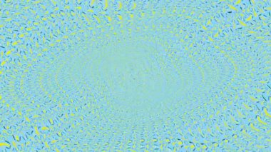 Parlak mavi ve sarı / kireç renkleriyle eliptik desenleri tekrarlayan soyut bir animasyon. Hipnotik görsel efekt, arka plan, VJ döngüleri veya hareket grafikleri için idealdir. Dijital olarak oluşturulmuş resim.