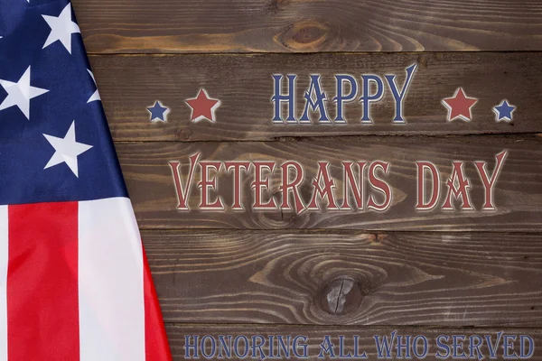 Feliz Día del Veterano, bandera de EE.UU. y texto .11 Noviembre en los Estados Unidos celebraron el Día de los Veteranos . — Foto de Stock