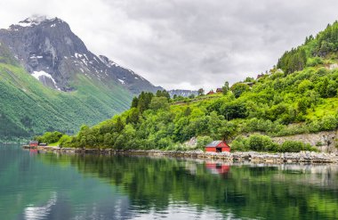Yelkencilik, Norveç Denizi, Alesund, Hjorundfjord, Finnmark, Norveç, Arktik kasaba, Norveç fiyortları. Yüksek kalite fotoğraf