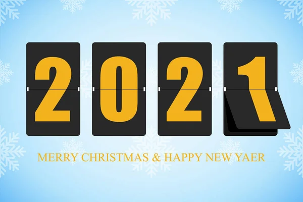 크리스마스 Merry Christmas 뉴이어 Happy New Year 2021 디자인이 과정에 — 스톡 벡터