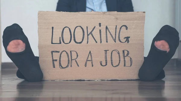 Young Businessman Who Lost His Job Due Quarantine Looking Job — Stock Photo, Image