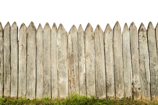 Wooden Fence Logs Isolated White Background Fence Stockade Fence White — Stock Photo, Image