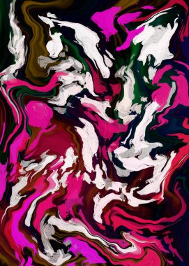 Güçlü, parlak fırça darbeleri ve ahenkli renk paleti kullanarak resmedilmiş soyut bir arkaplan ile resmedilmiş bir dijital sanat eseri.