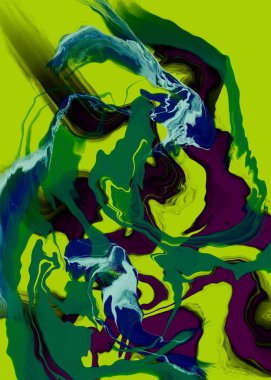 Güçlü, parlak fırça darbeleri ve ahenkli renk paleti kullanarak resmedilmiş soyut bir arkaplan ile resmedilmiş bir dijital sanat eseri.