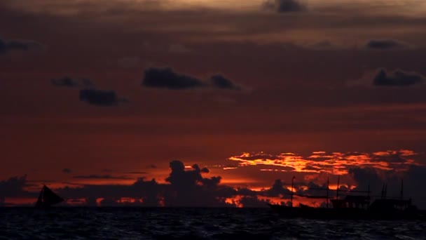 Solnedgången på ön Royaltyfri Stockvideo