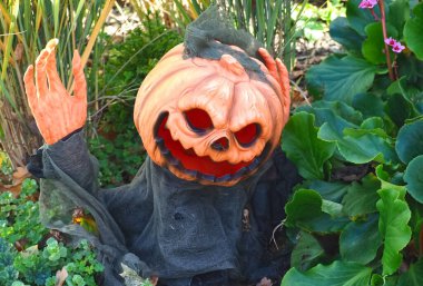 Güpegündüz komik Cadılar Bayramı bahçe dekorasyonu