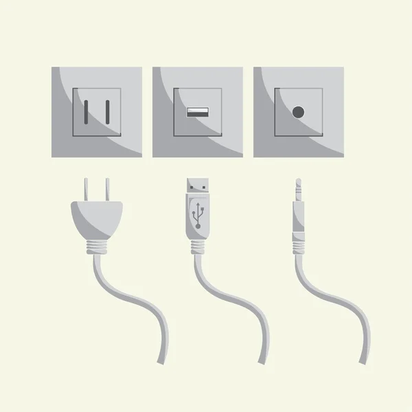 Ήχο Usb Plug In-Out — Διανυσματικό Αρχείο