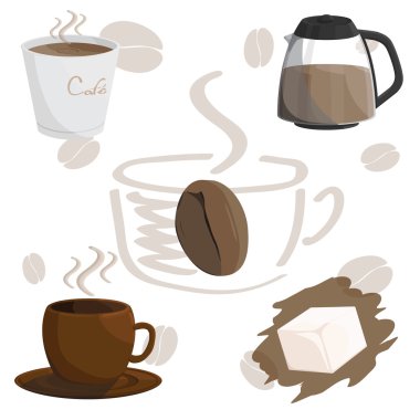 kahve Cafe Kupası kahverengi illüstrasyon