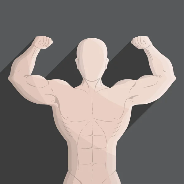 Muscle masculin gymnase illustration grise — Image vectorielle