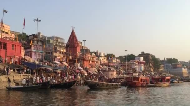 Scena z Varanasi Ghat — Wideo stockowe