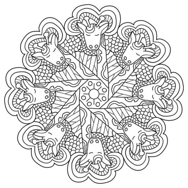 Çocuklar ve yetişkinler için mandala boyama kitabı