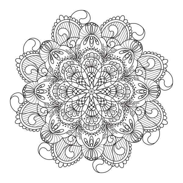 Disegno Colorare Mandala Disegno Arte Terapia Meditazione Ornamento Circolare — Foto Stock