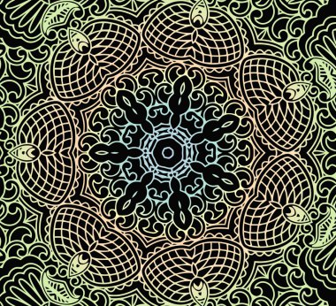 Mandala. Yuvarlak Süs Şablonu. Klasik dekoratif öğeler.