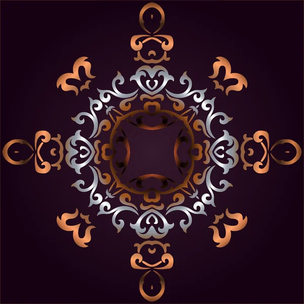 Grabado de marco de borde vintage vectorial con patrón de ornamento retro en diseño decorativo de estilo rococó antiguo — Archivo Imágenes Vectoriales