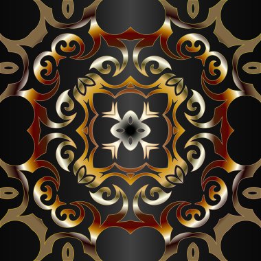 Vintage sorunsuz arka plan dantelli süsleme ile. Süs arka plan. Yuvarlak model. Vektör sanat