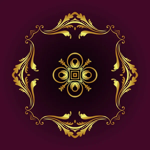 Gravure vectorielle de bordure vintage avec motif d'ornement rétro dans un design décoratif de style rococo antique — Image vectorielle