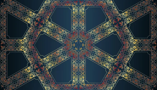 Mandala. Kulatý vzor ornamentu. Ročníkové dekorativní prvky. — Stockový vektor