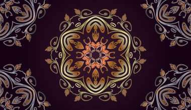 soyut dekoratif doku desenleri öğeleri karanlık bir degrade arka plan üzerinde bir Altıgen şeklinde geometrik şekiller