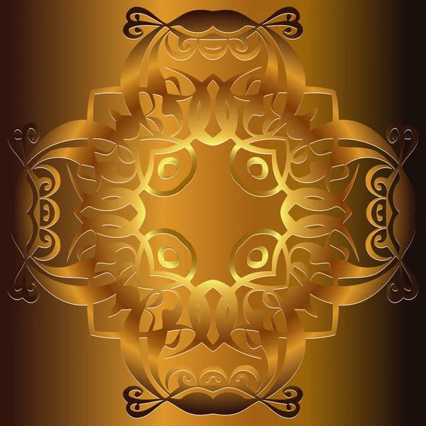 Gouden ornament frame in Victoriaanse stijl op een donkere achtergrond. Elementen voor het ontwerp. — Stockvector