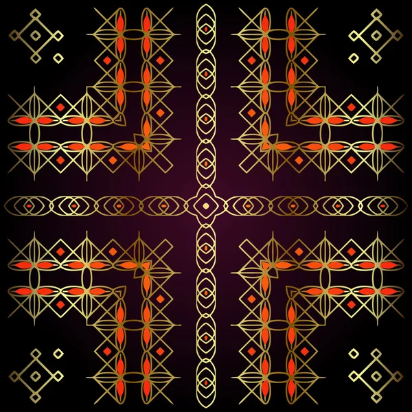 Племенное искусство бесшовный шаблон. Этнические геометрические печати . — стоковый вектор