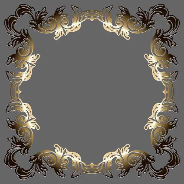 Élément vintage relief décoration formes géométriques sous la forme d'une couronne sur fond gris — Image vectorielle