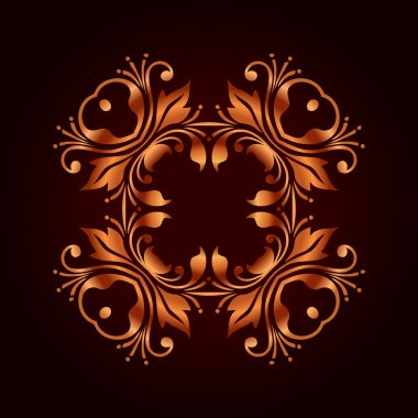 Antika rokoko stili dekoratif desenli retro süsleme işlemeli vektör vintage sınır çerçevesi