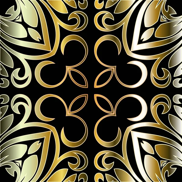Modèle floral vectoriel de luxe avec des éléments dorés orientaux. Ornement classique abstrait — Image vectorielle