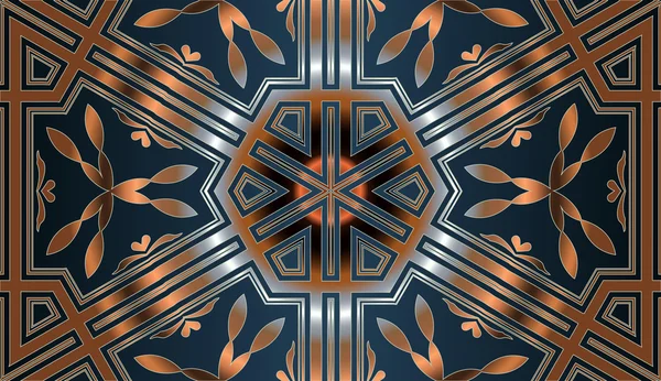 Абстрактные декоративные текстуры элементов геометрических фигур в виде шестиугольника на темном градиентном фоне — стоковый вектор