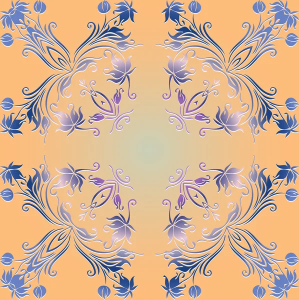 Patrón decorativo floral abstracto forma redonda sobre un fondo claro — Vector de stock