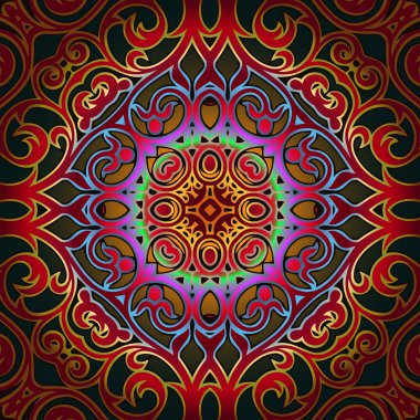 Mandala. Yuvarlak Süs Şablonu. Klasik dekoratif öğeler