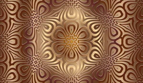 Patrón calado arabesco abstracto y formas geométricas en bronce sobre un fondo oscuro — Archivo Imágenes Vectoriales