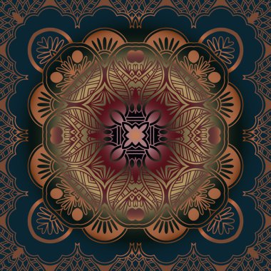 Antika rokoko stili dekoratif desenli retro süsleme işlemeli vektör vintage sınır çerçevesi