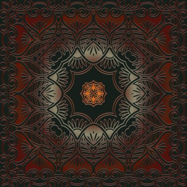 kabarık vintage çerçeve öğeleri satırları desenli. Dekor maun geometrik süsleme.