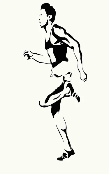 Male athlete, vector illustration of running dynamics — Stock Vector
