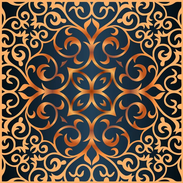 Grabado de marco de borde vintage vectorial con patrón de ornamento retro en diseño decorativo de estilo rococó antiguo — Archivo Imágenes Vectoriales