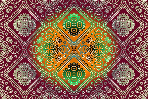 오리엔탈 스타일에 추상 장식 섬세 한 양각된 카펫 패턴 — 스톡 벡터