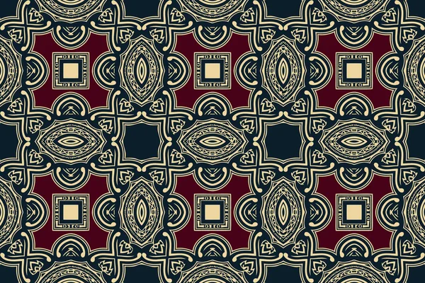 Геометрия винтажный узор, этнический стиль декоративный фон, декоративный декор для оформления ткани, бесконечная текстура, векторная иллюстрация — стоковый вектор
