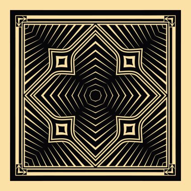 vektör illüstrasyon doku, geometrik şekilkare şeklisarı bir arka plan elemanları üzerinde siyah desen