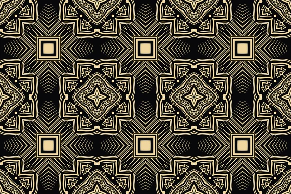 Geometría patrón vintage, estilo étnico fondo ornamental, decoración adornada para el diseño de la tela, textura sin fin, ilustración vectorial — Archivo Imágenes Vectoriales