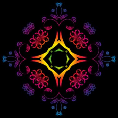 çiçek desenli vektör güzel Mandala Vintage dekoratif unsur ile dairesel süsleme